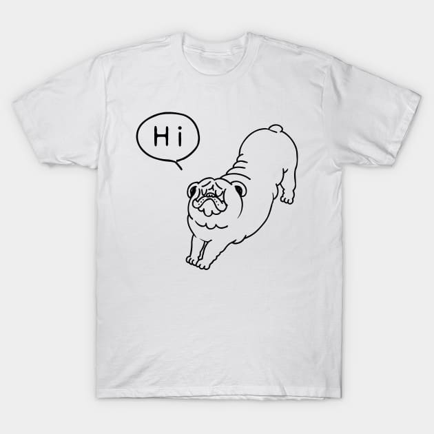 Greeting Stretch English Bulldog T-Shirt by huebucket